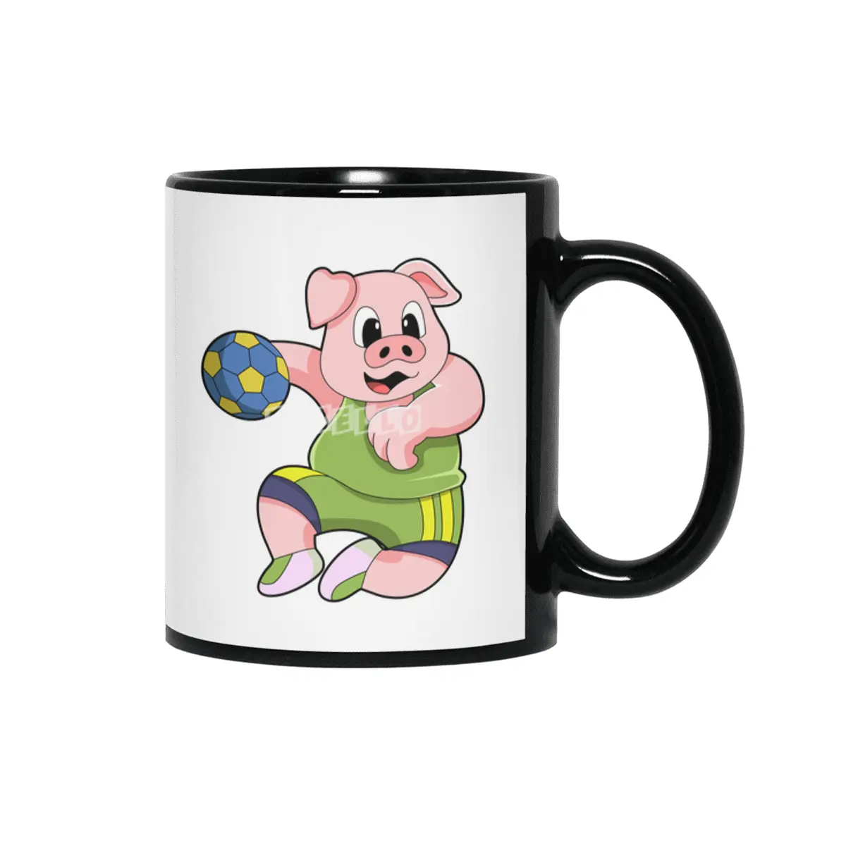 Pig as Handball player with Handball Siyah Kupa