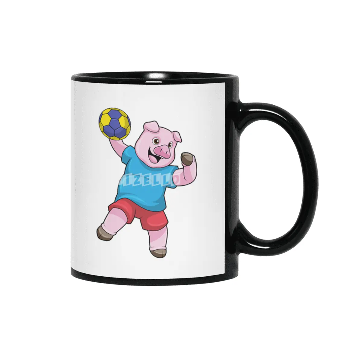 Pig at Handball Sports Siyah Kupa