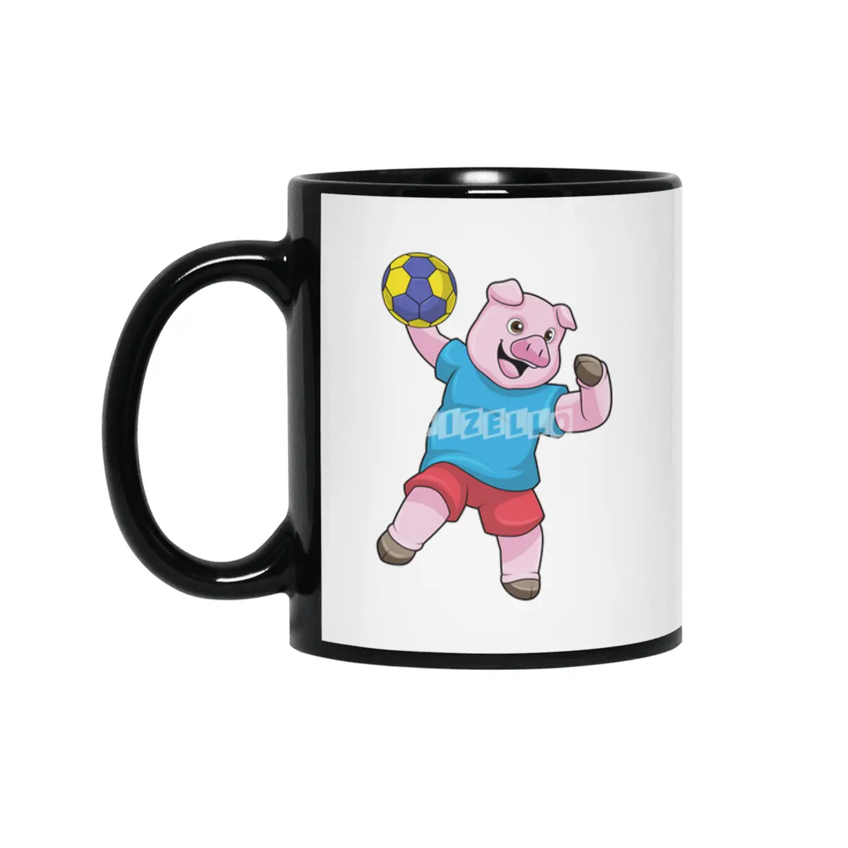 Pig at Handball Sports Siyah Kupa