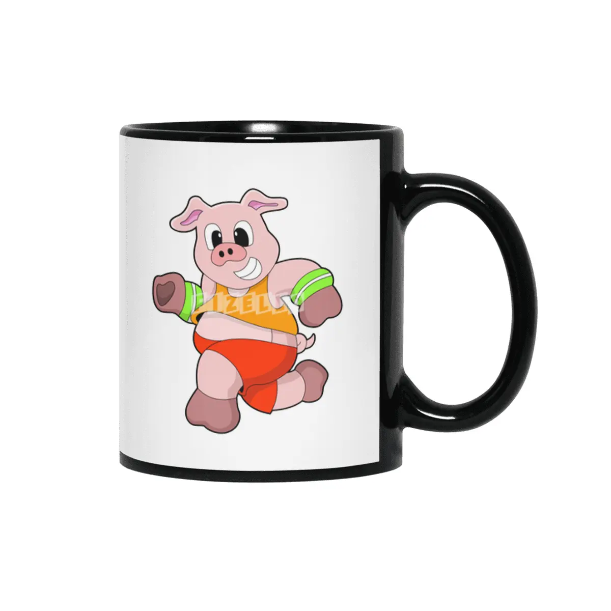 Pig at Running Siyah Kupa