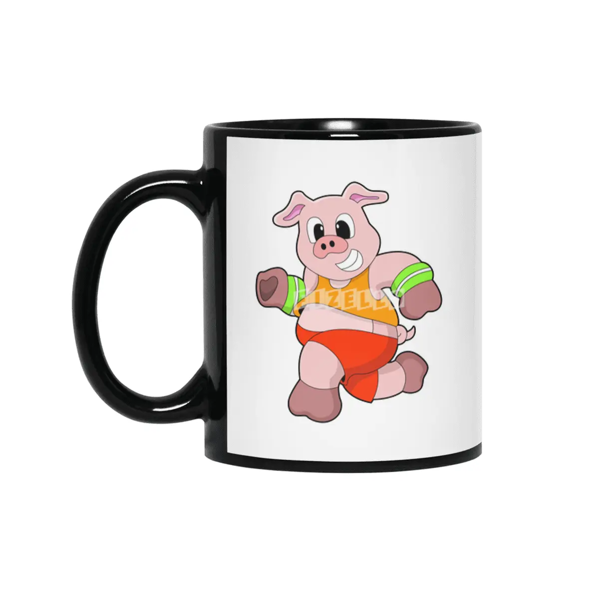 Pig at Running Siyah Kupa