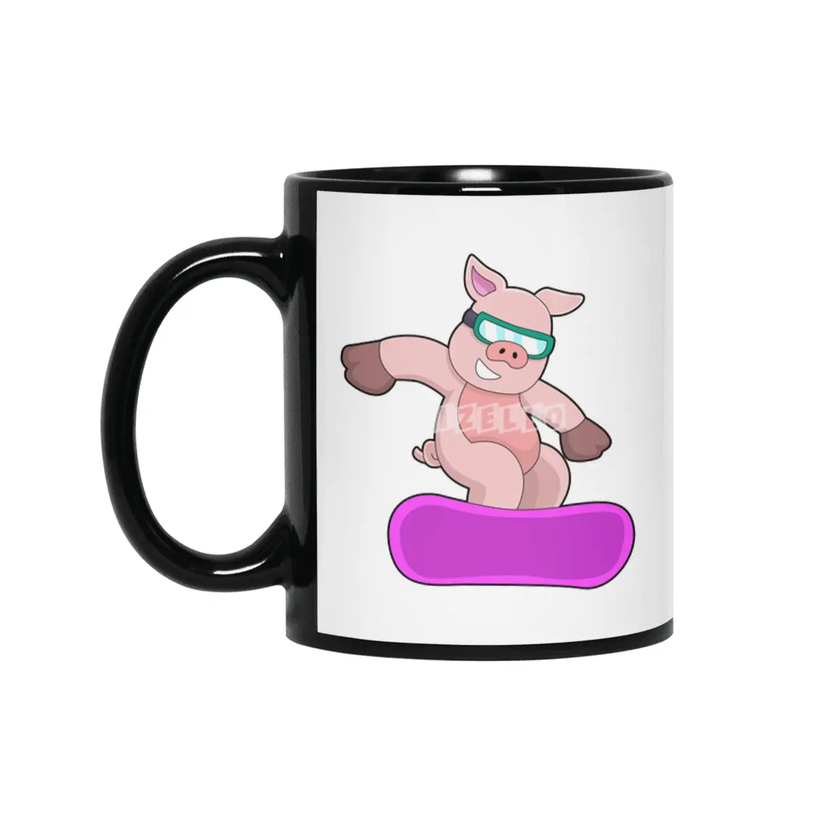 Pig at Snowboard Sports & Ski goggles Siyah Kupa