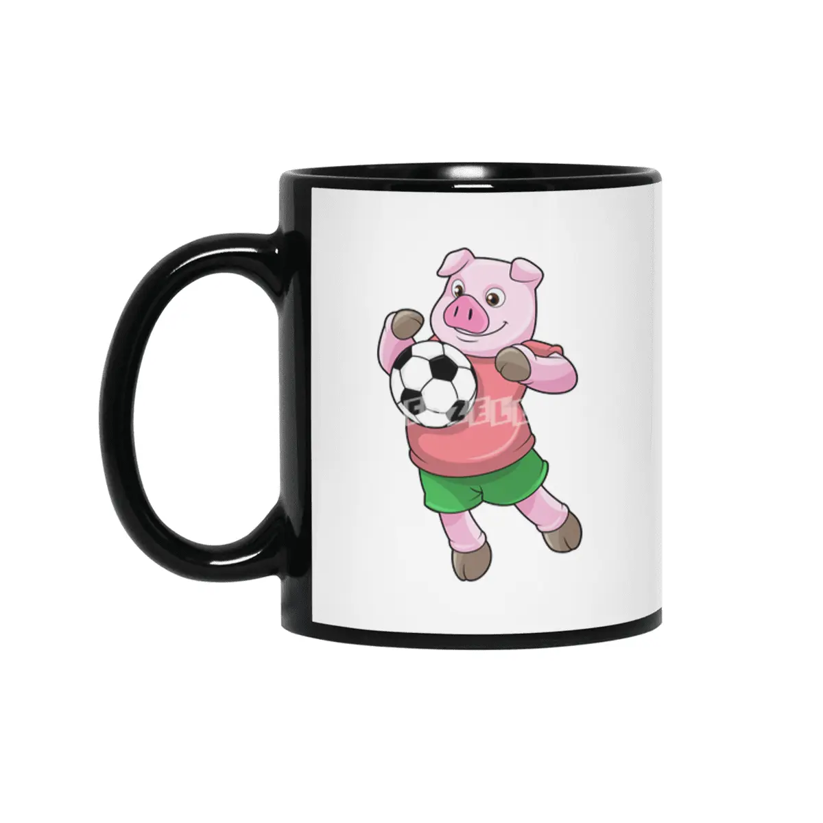 Pig at Soccer Sports Siyah Kupa