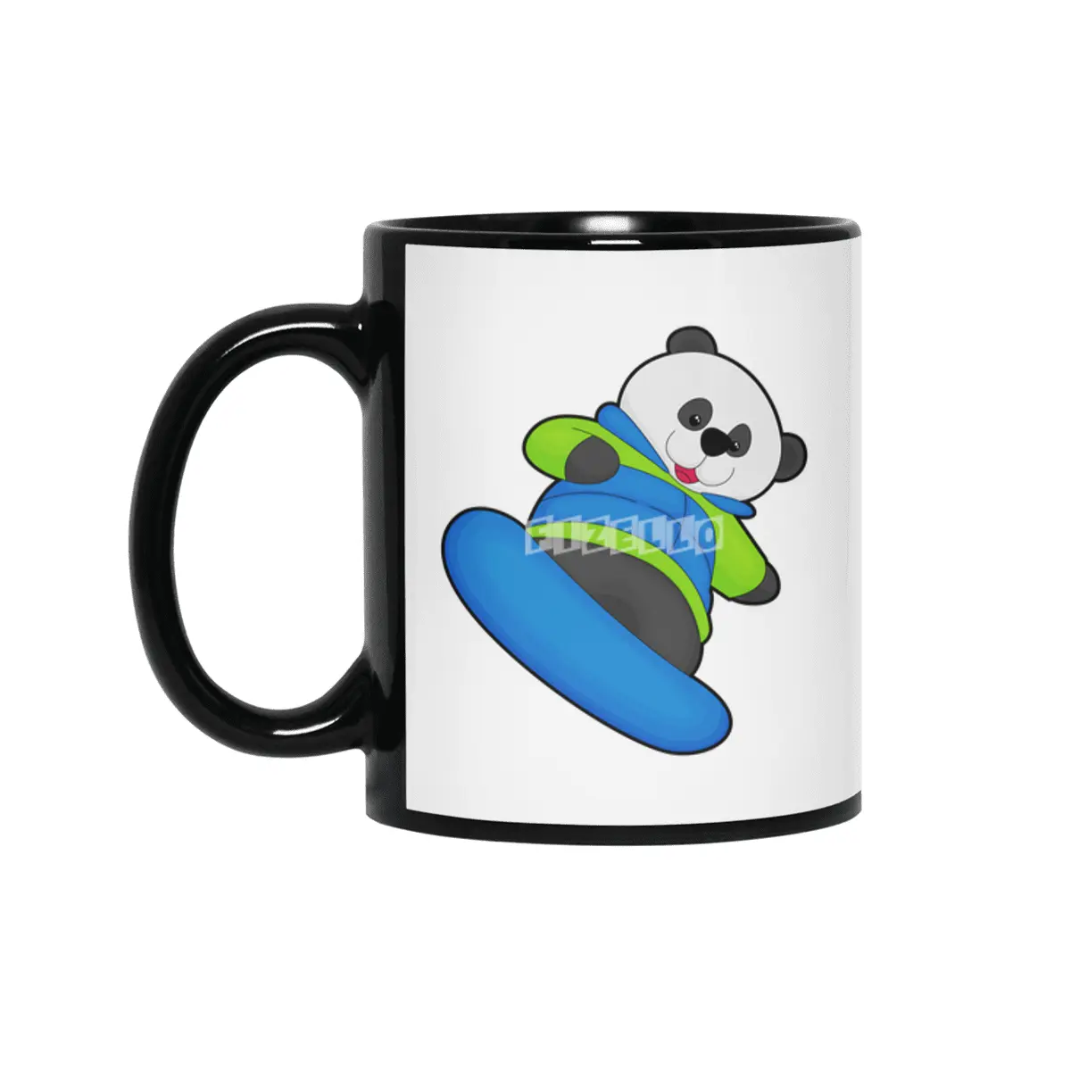 Panda as Snowboarder with Snowboard Siyah Kupa