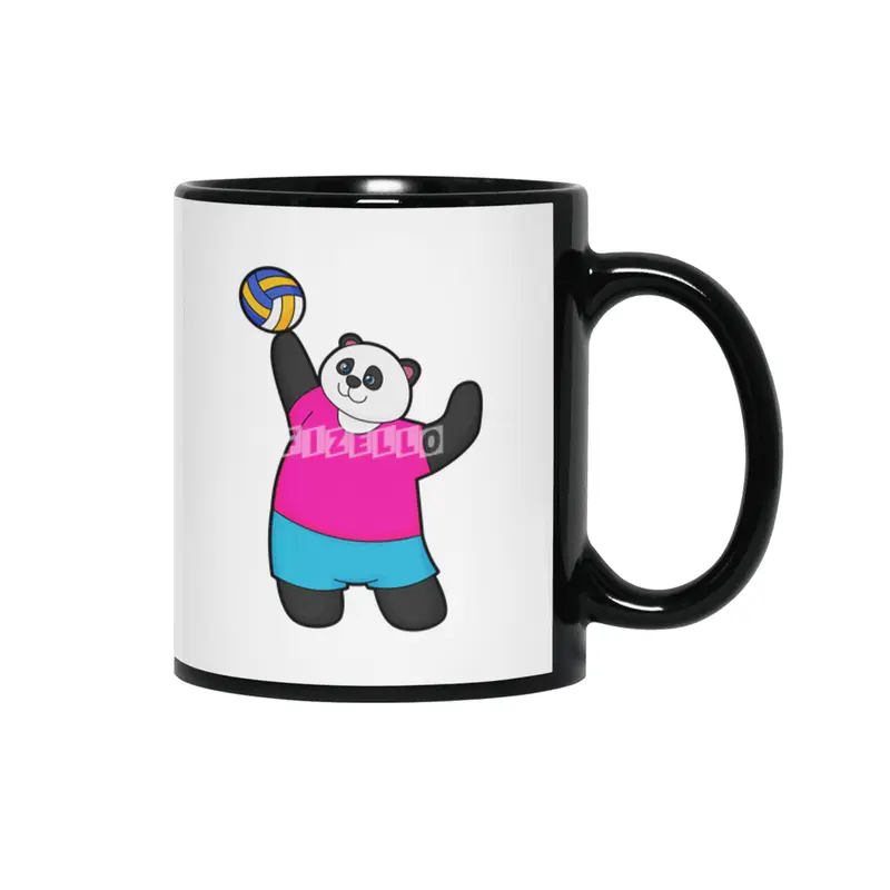 Panda as Volleyball player with Volleyball Siyah Kupa