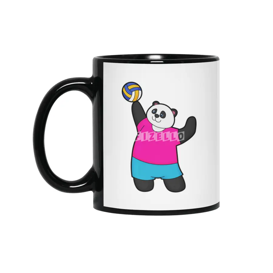 Panda as Volleyball player with Volleyball Siyah Kupa