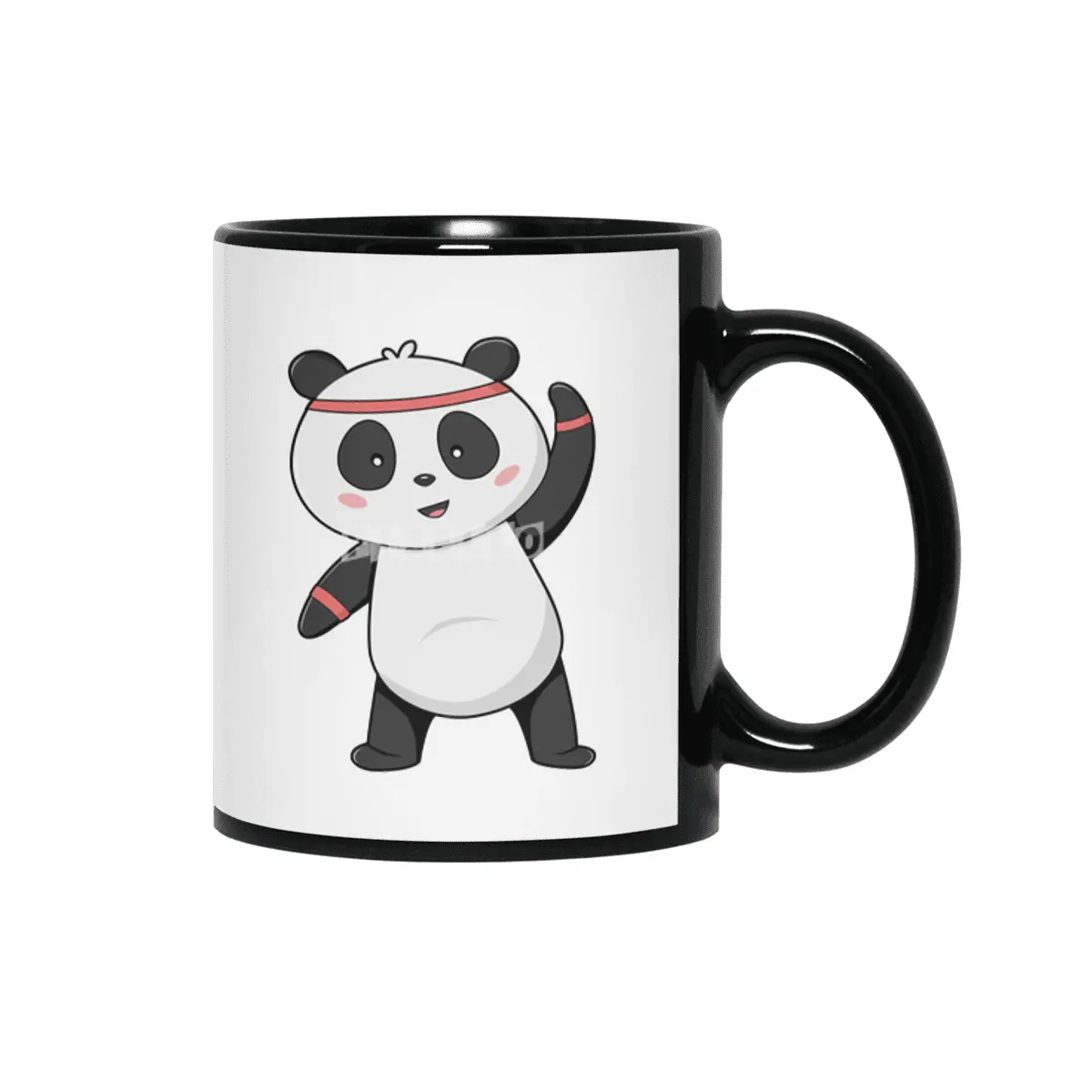 Panda at Fitness with Headband & Sweatband Siyah Kupa