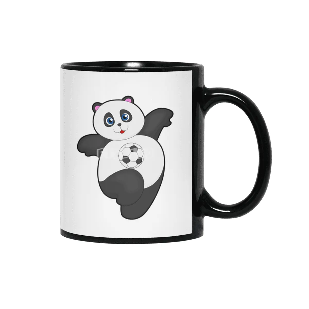 Panda at Soccer Sports Siyah Kupa