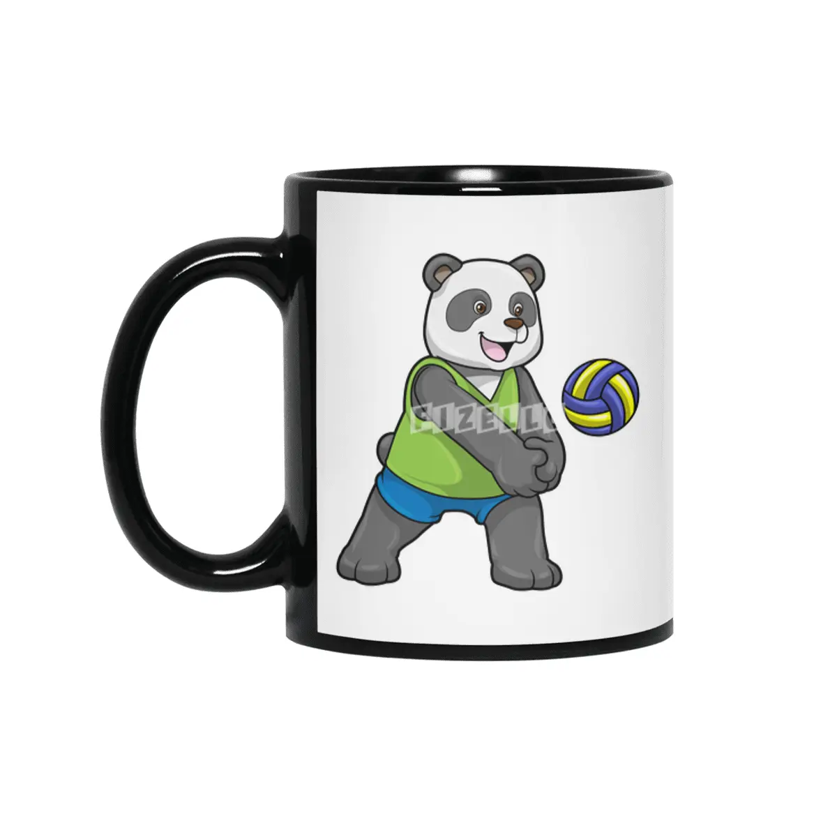 Panda at Sports with Volleyball Siyah Kupa