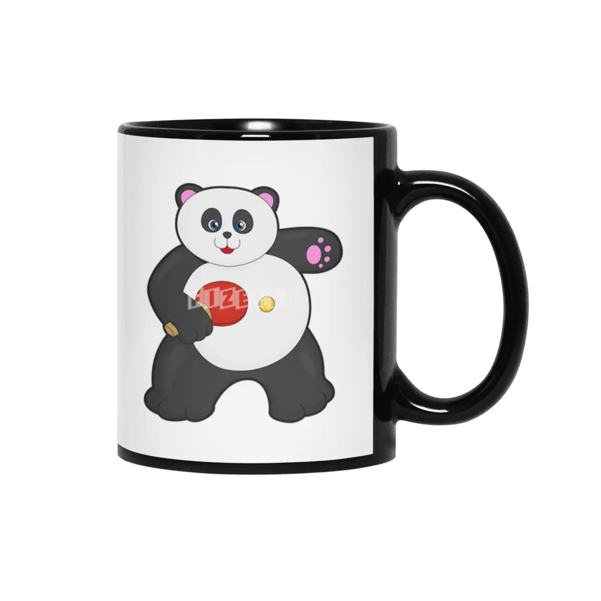 Panda at Table tennis with Table tennis racket Siyah Kupa