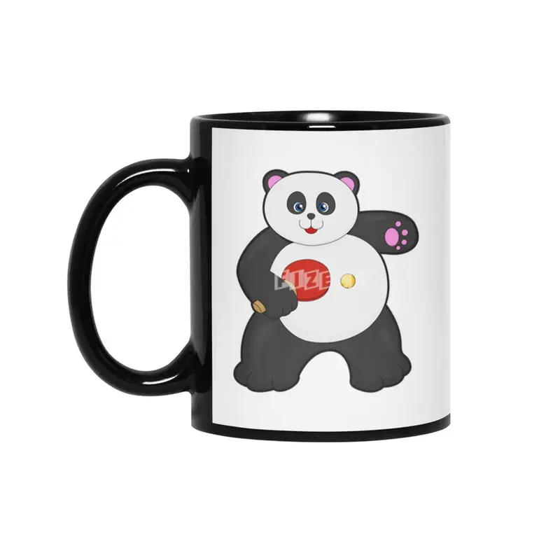 Panda at Table tennis with Table tennis racket Siyah Kupa