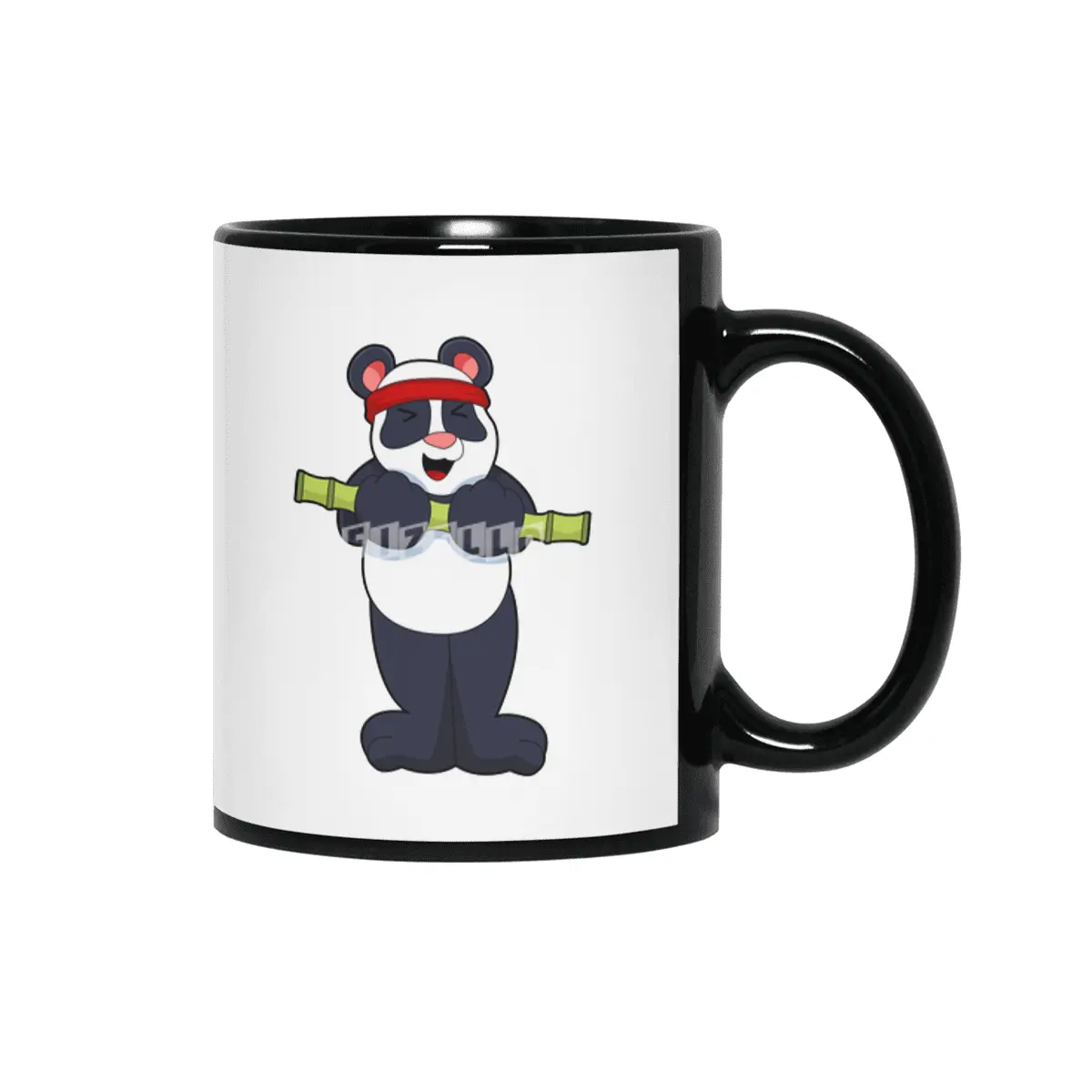 Panda at Work out with Bamboo Weight Siyah Kupa