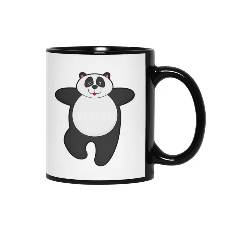 Panda at Yoga Stretching exercise Siyah Kupa