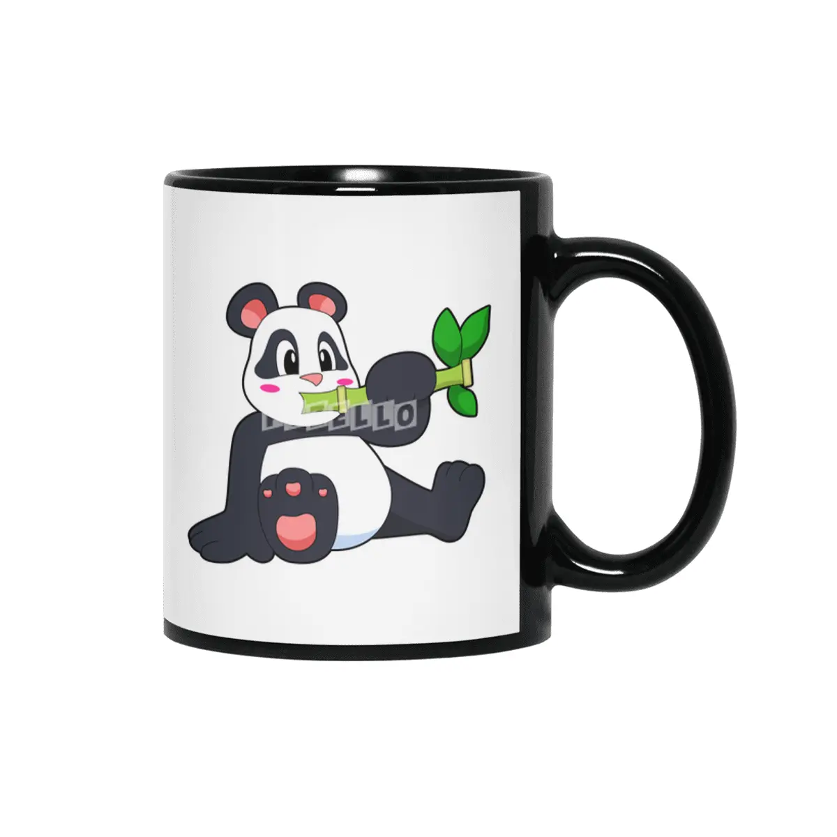 Panda with Bamboo Siyah Kupa
