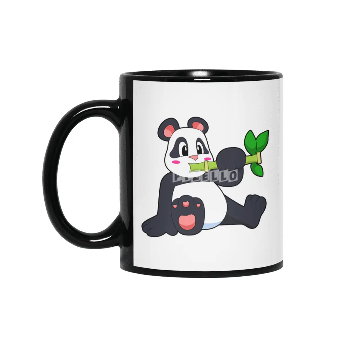 Panda with Bamboo Siyah Kupa