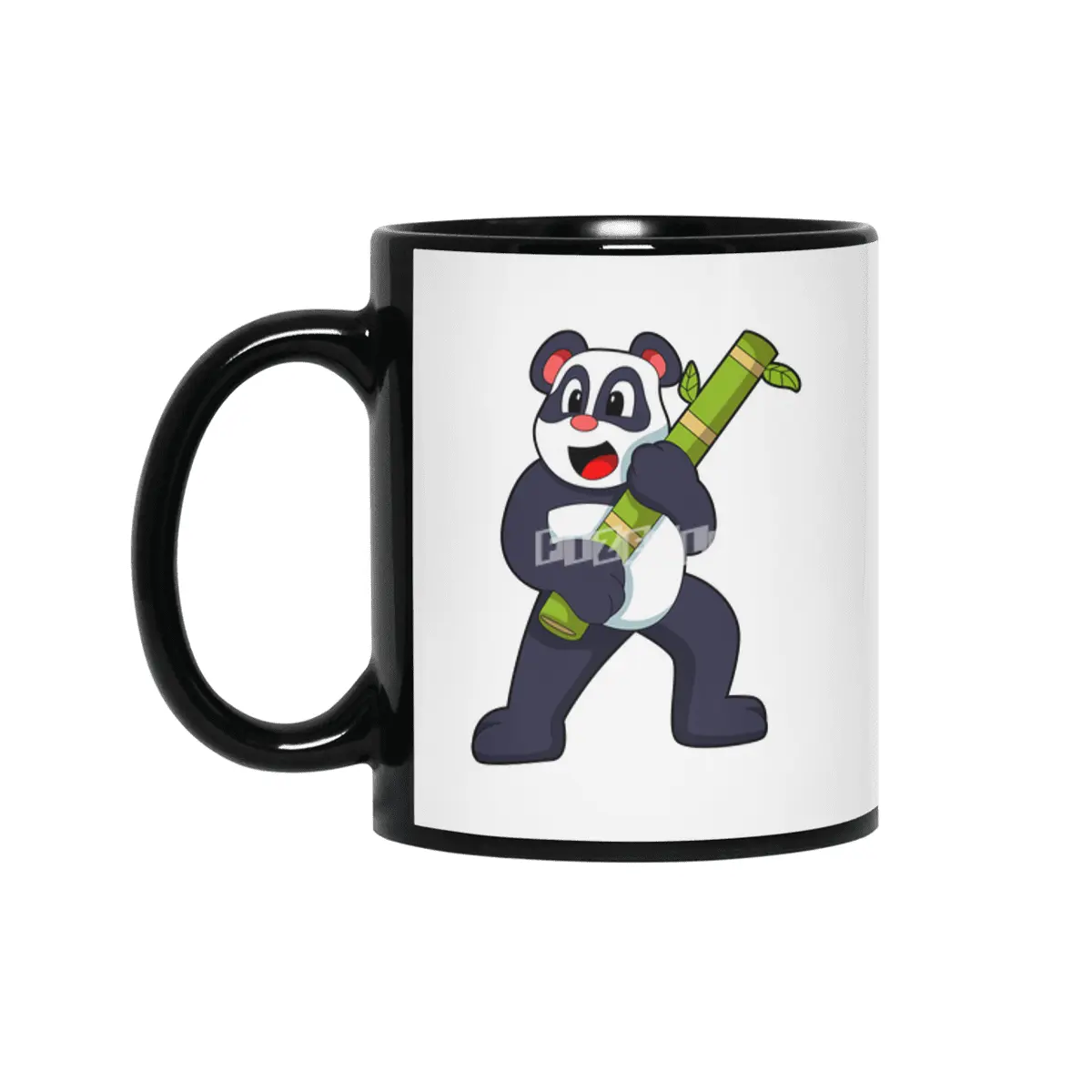 Panda with Bamboo Siyah Kupa