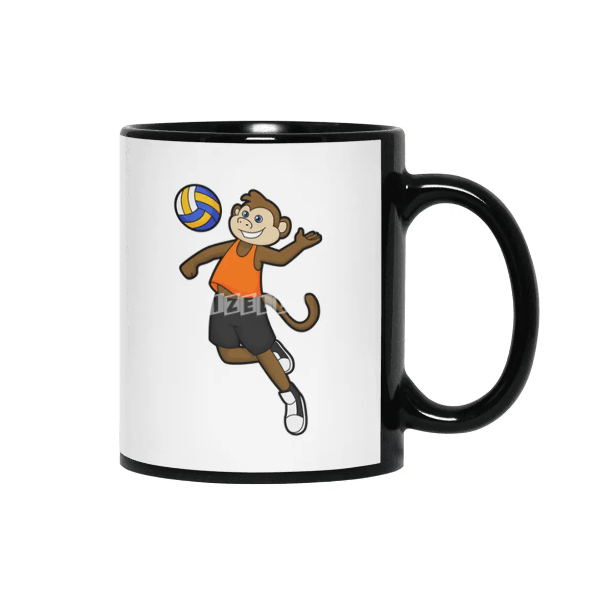 Monkey as Volleyball player with Volleyball Siyah Kupa
