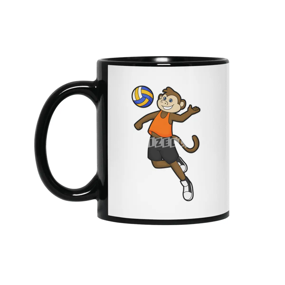 Monkey as Volleyball player with Volleyball Siyah Kupa