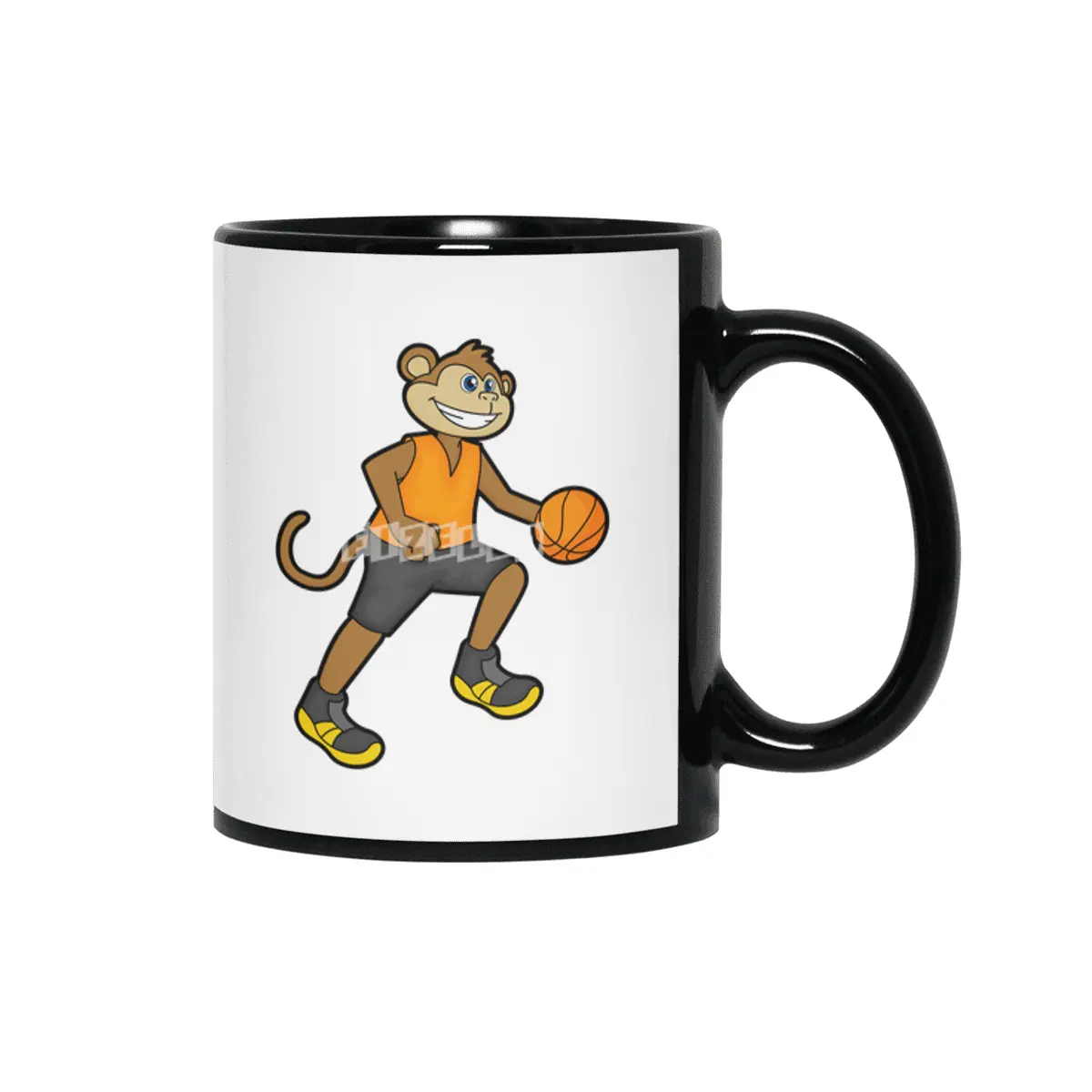 Monkey at Basketball Sports Siyah Kupa