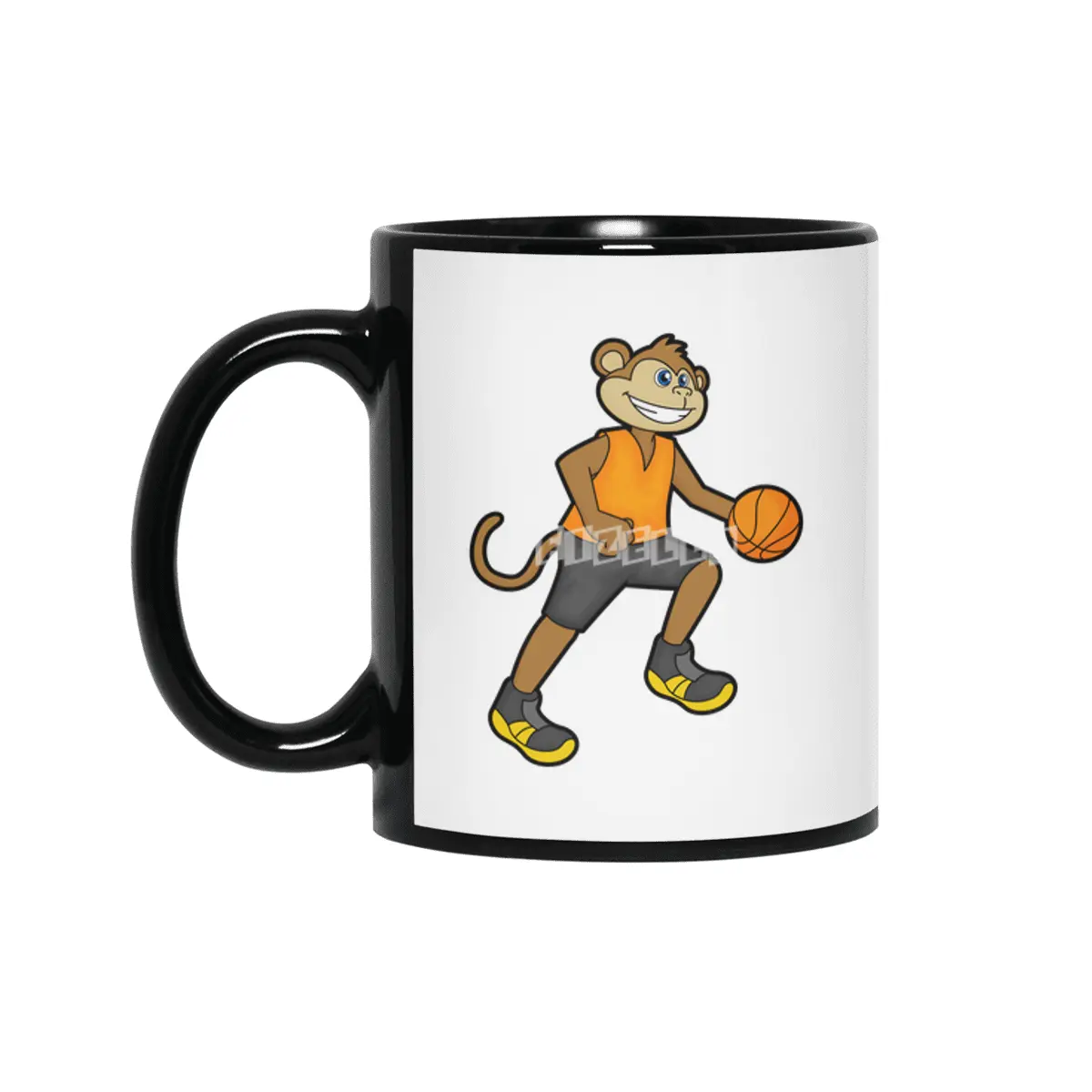 Monkey at Basketball Sports Siyah Kupa