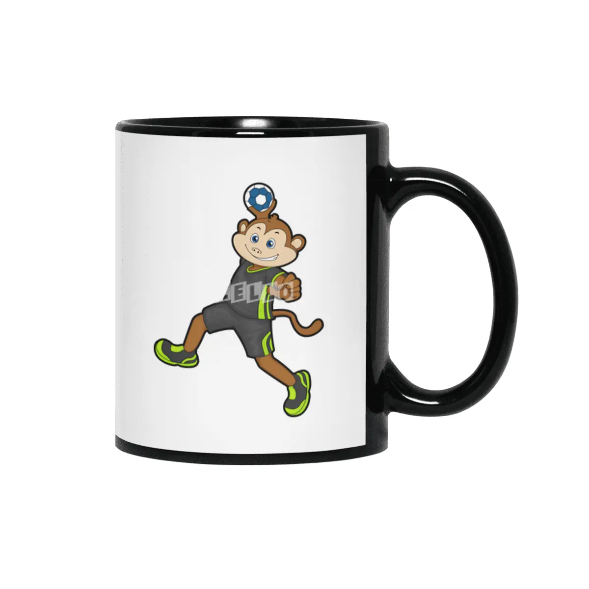 Monkey at Handball player with Handball Siyah Kupa
