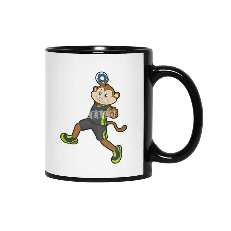 Monkey at Handball player with Handball Siyah Kupa