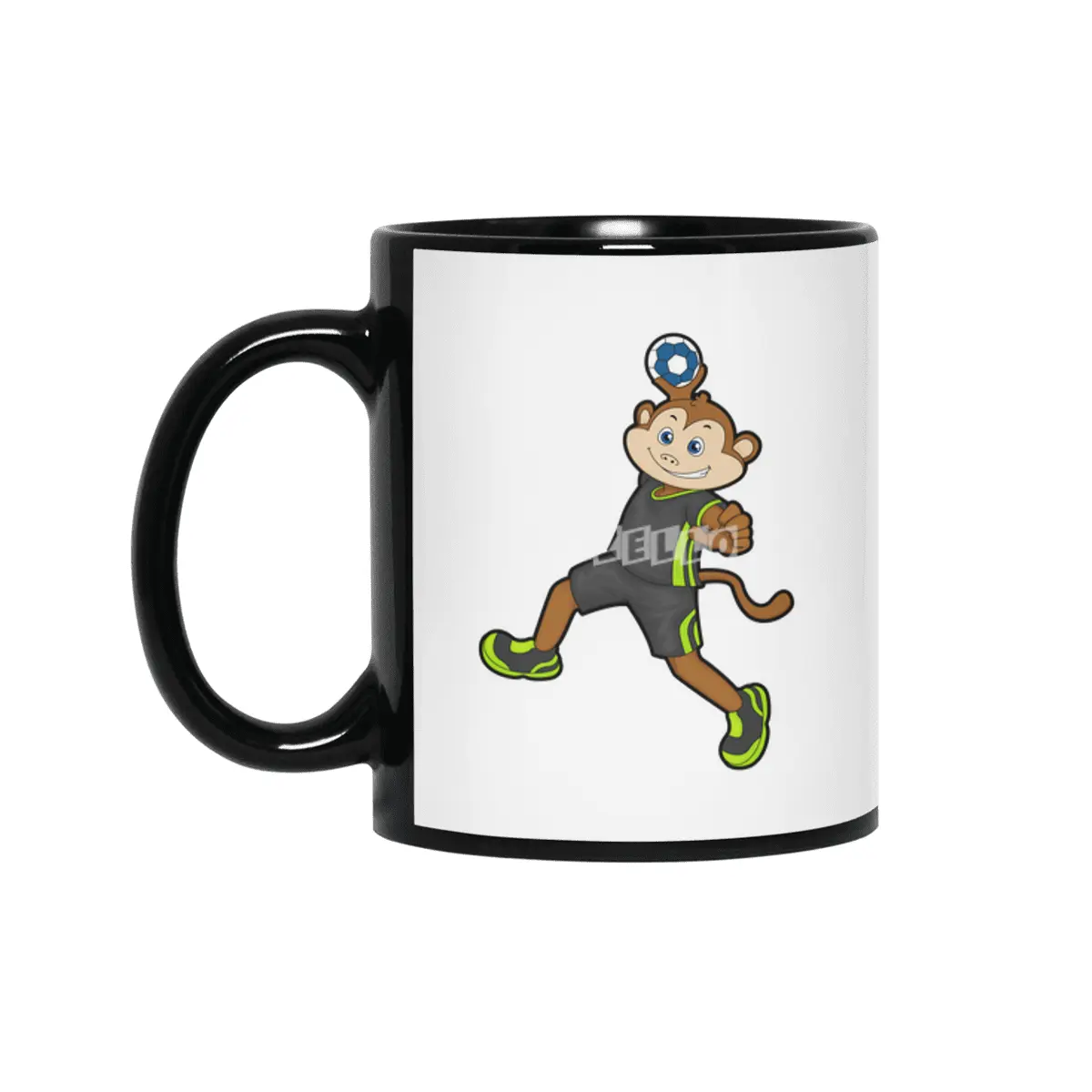 Monkey at Handball player with Handball Siyah Kupa