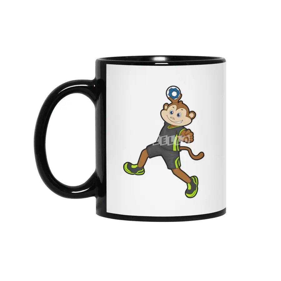Monkey at Handball player with Handball Siyah Kupa