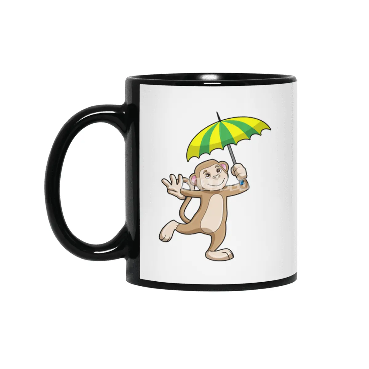 Monkey Rain Umbrella Siyah Kupa