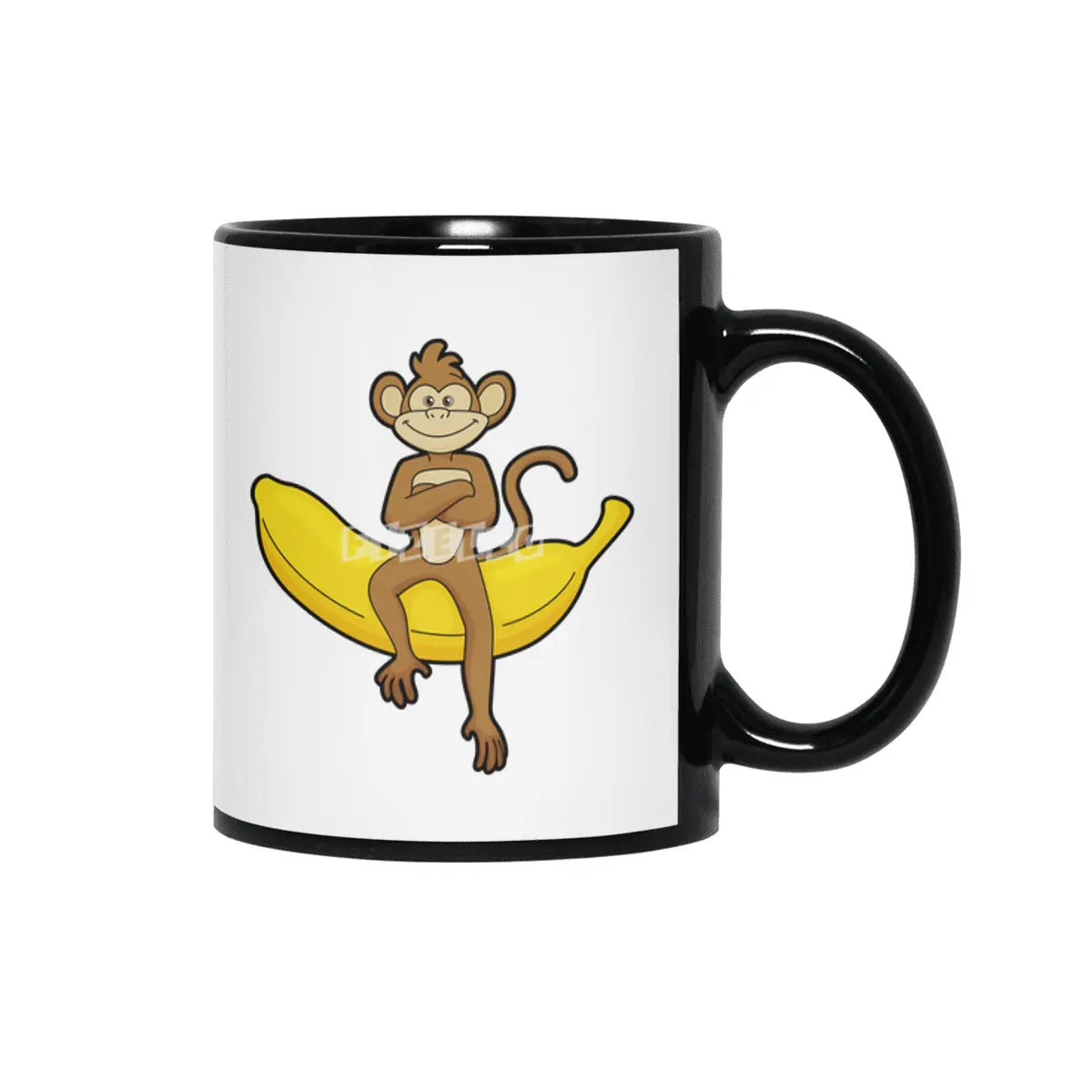 Monkey with Banana Siyah Kupa