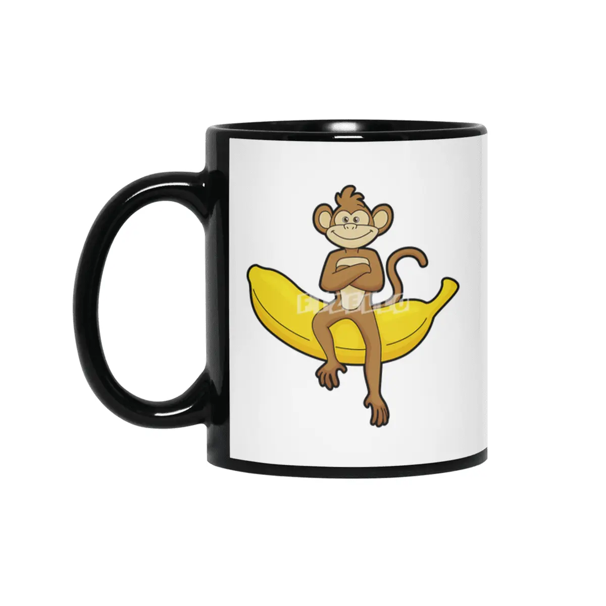 Monkey with Banana Siyah Kupa