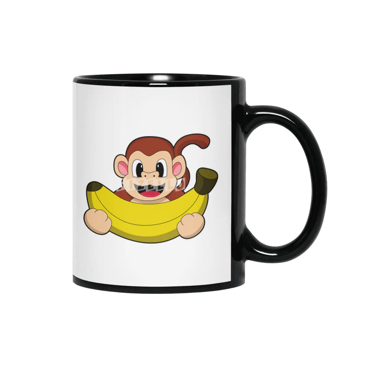 Monkey with Banana Siyah Kupa
