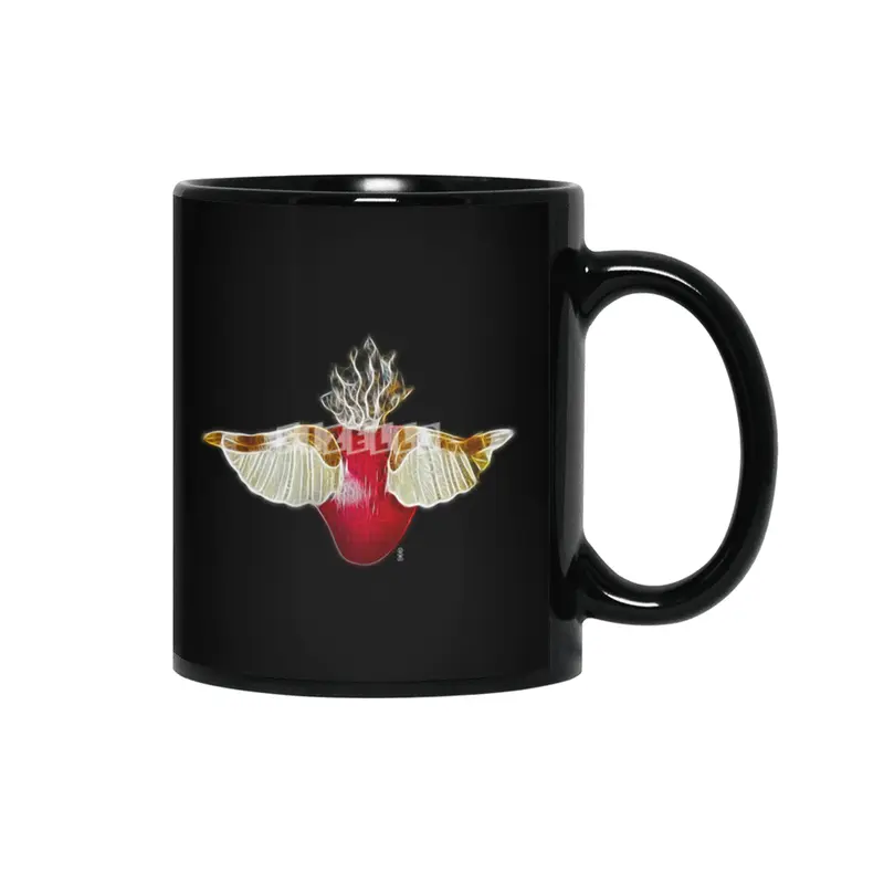 Heart Wings Siyah Kupa