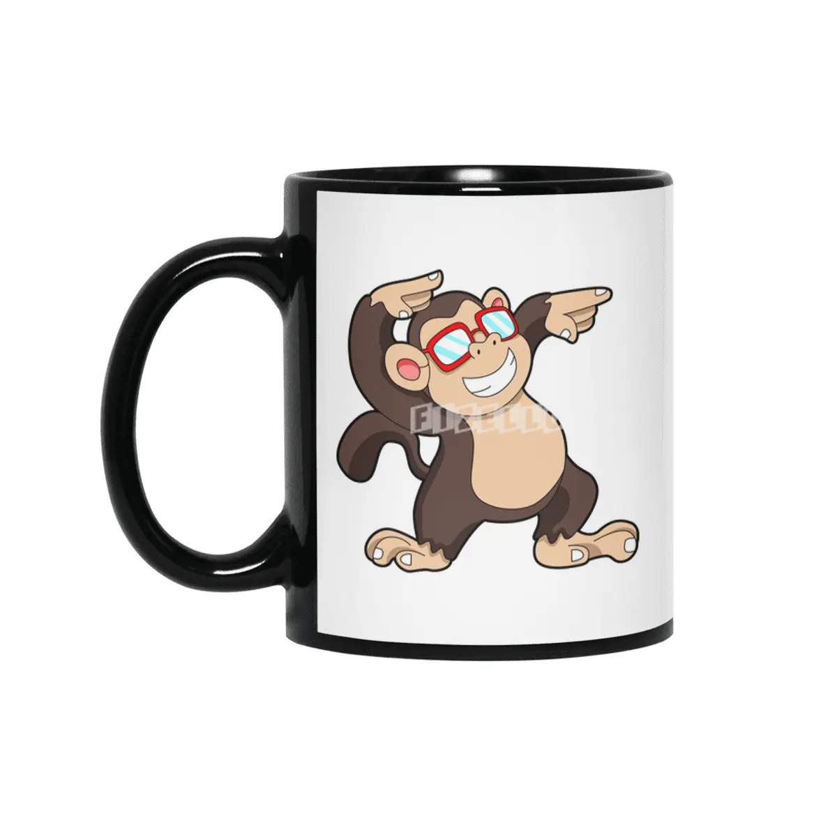 Monkey with Sunglasses Siyah Kupa
