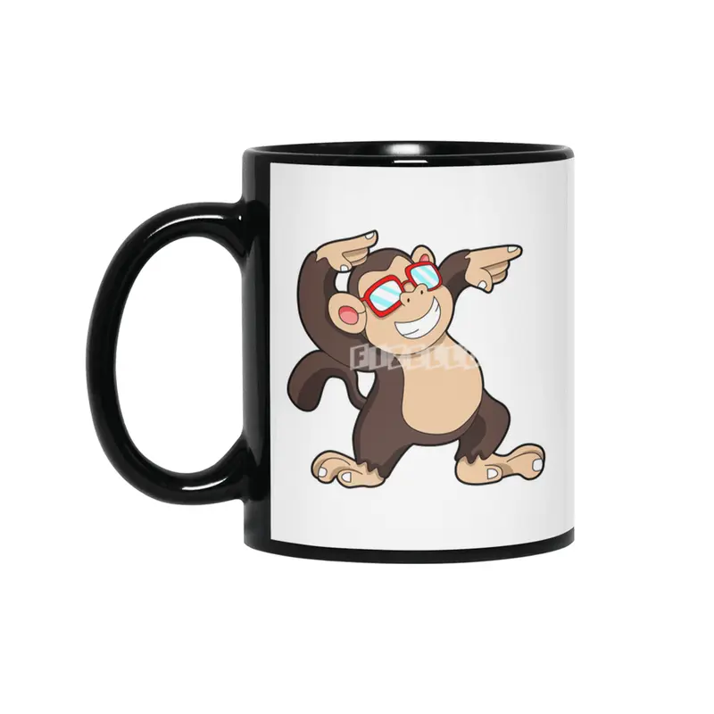 Monkey with Sunglasses Siyah Kupa