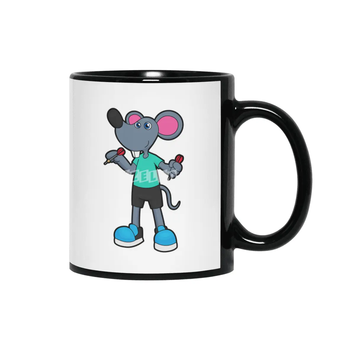 Mouse as Dart player with Darts Siyah Kupa