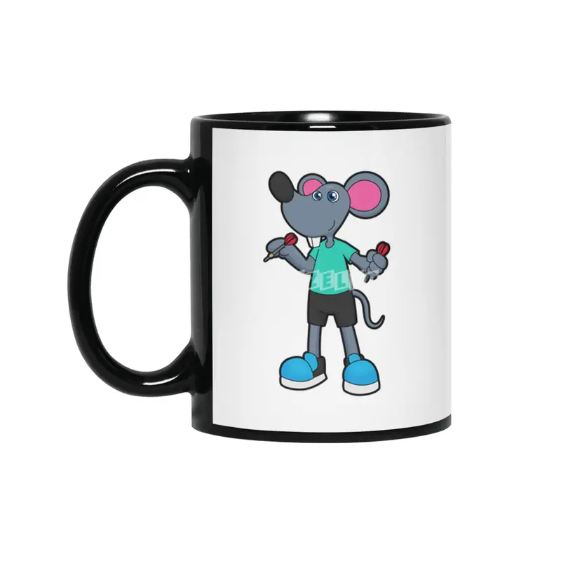 Mouse as Dart player with Darts Siyah Kupa
