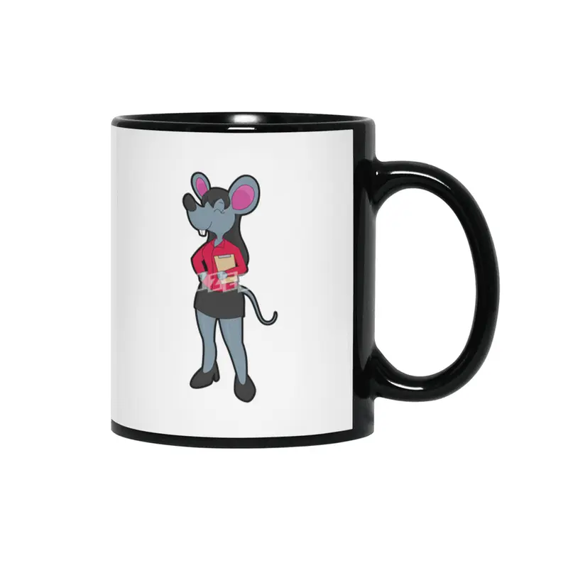 Mouse as Secretary with Notepad Siyah Kupa
