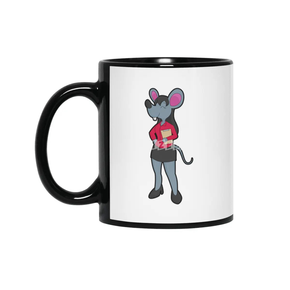 Mouse as Secretary with Notepad Siyah Kupa