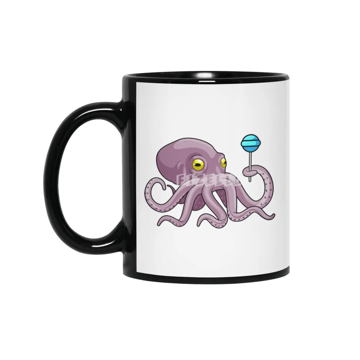 Octopus with Lollipop Siyah Kupa