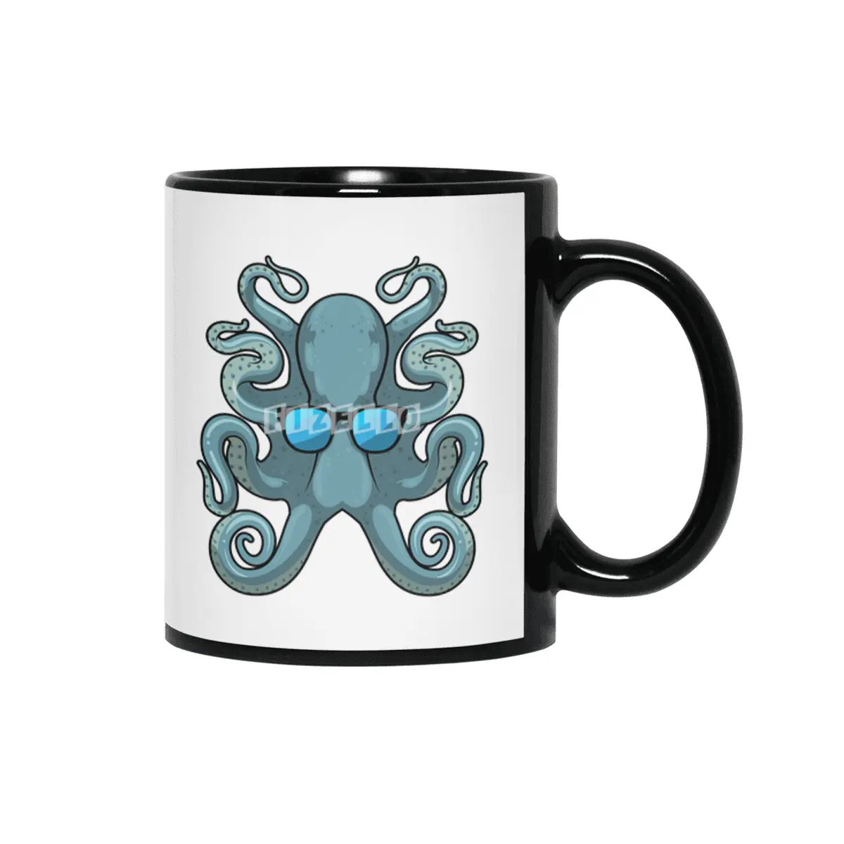 Octopus with Sunglasses Siyah Kupa