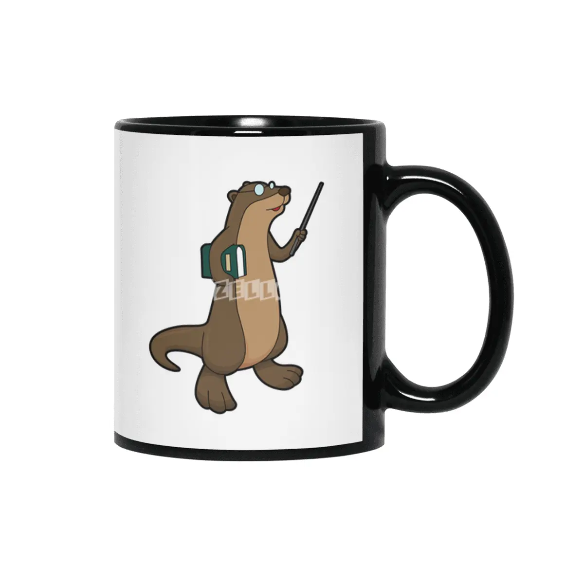 Otter as Teacher with Book & Pointer Siyah Kupa