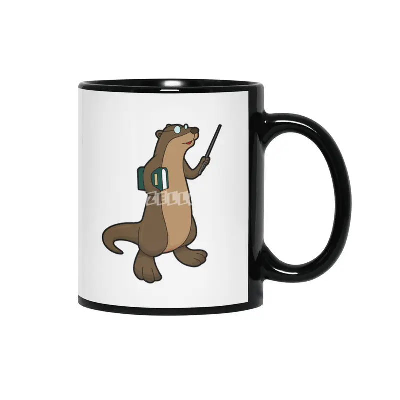 Otter as Teacher with Book & Pointer Siyah Kupa