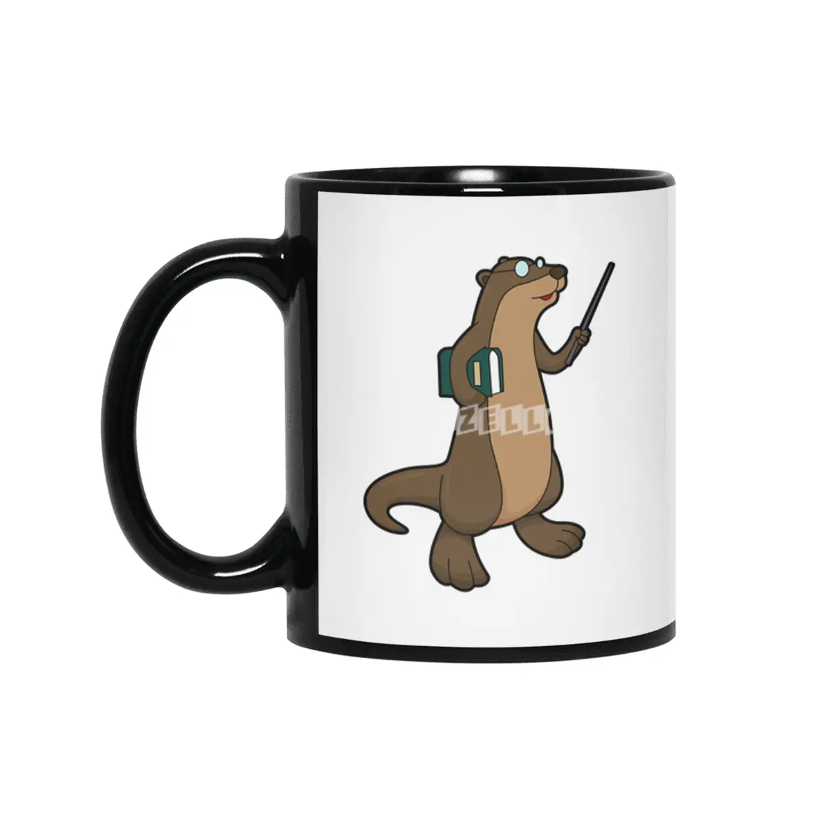 Otter as Teacher with Book & Pointer Siyah Kupa