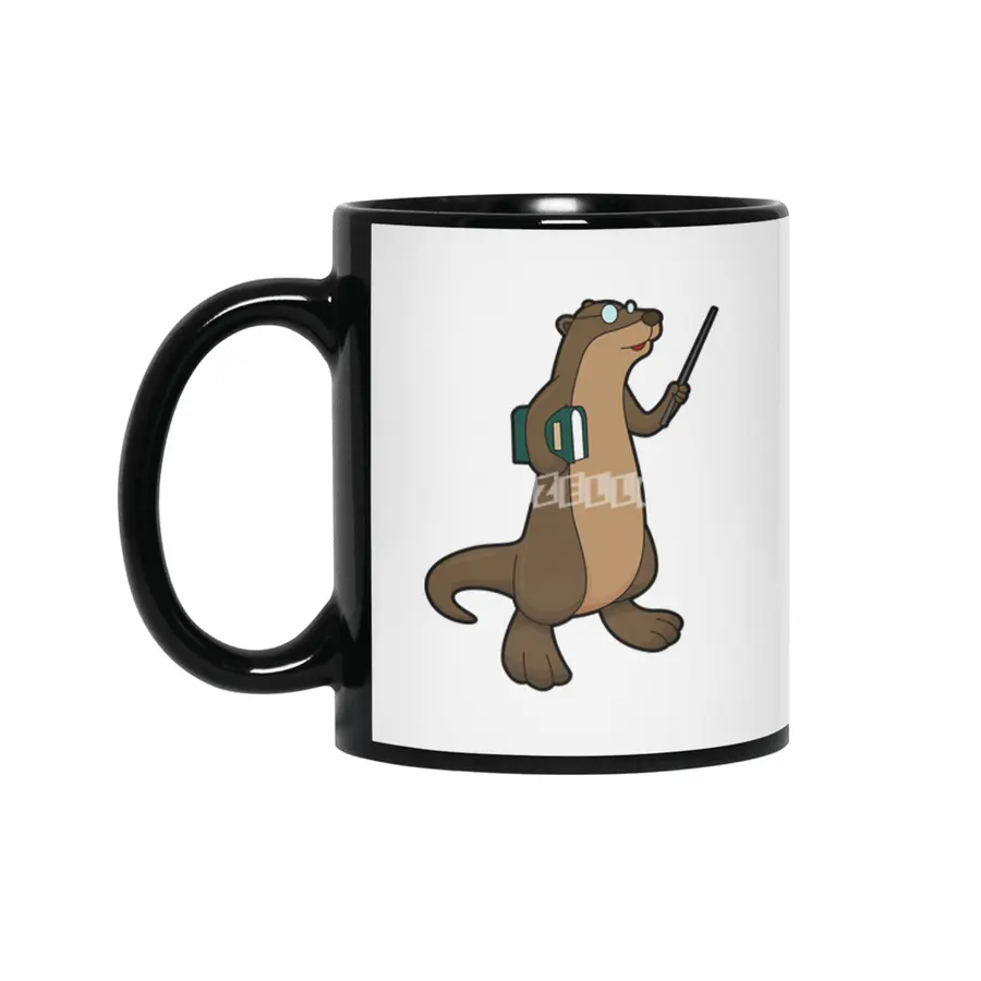 Otter as Teacher with Book & Pointer Siyah Kupa