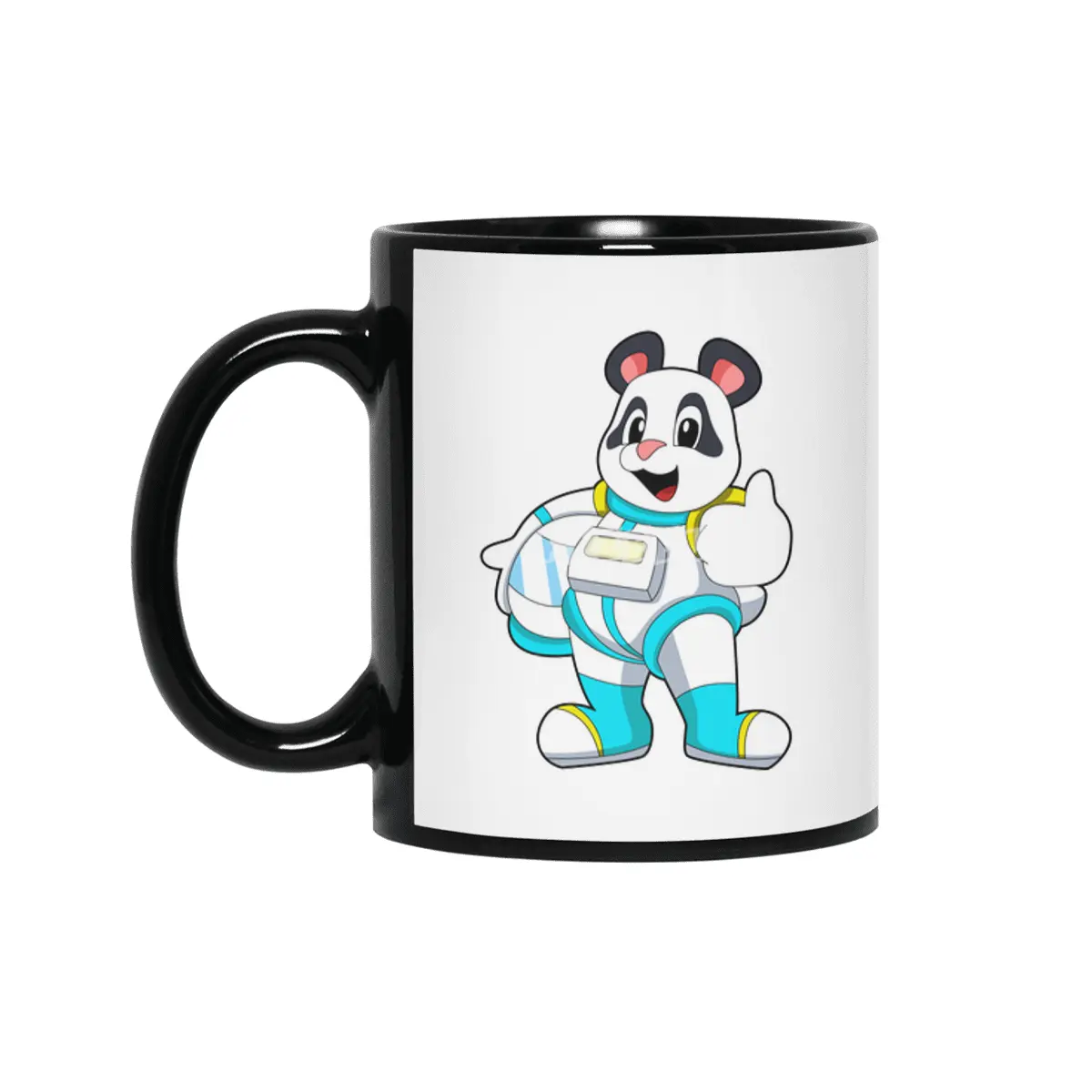 Panda as Astronaut with Costume Siyah Kupa