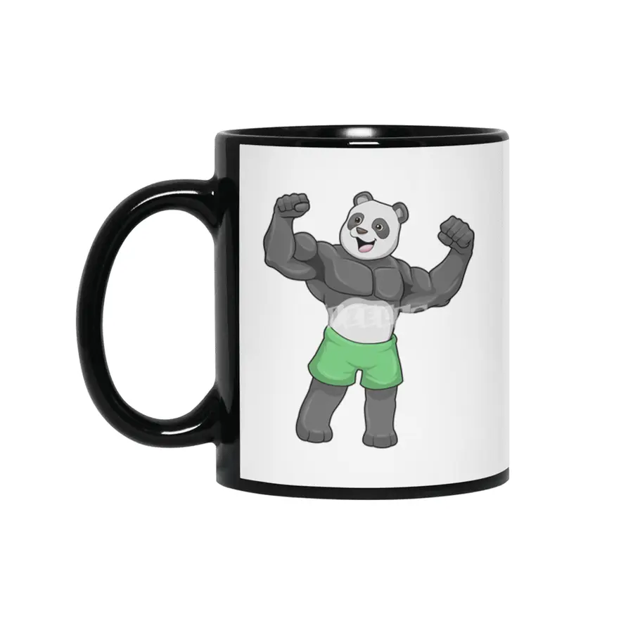 Panda as Bodybuilder at Bodybuilding Siyah Kupa