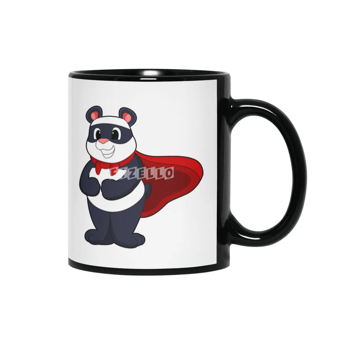 Panda as Hero with Mask & Cape Siyah Kupa