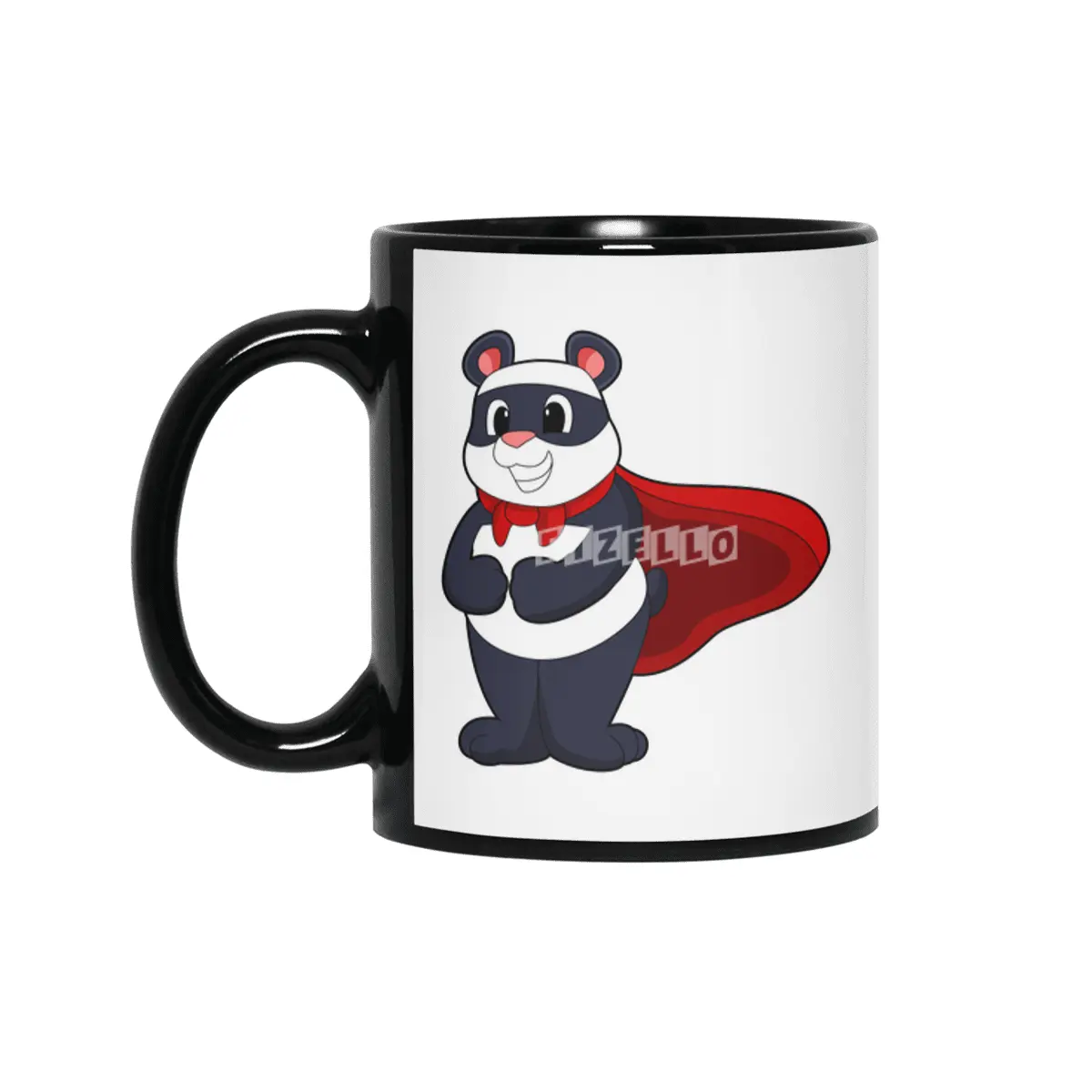 Panda as Hero with Mask & Cape Siyah Kupa