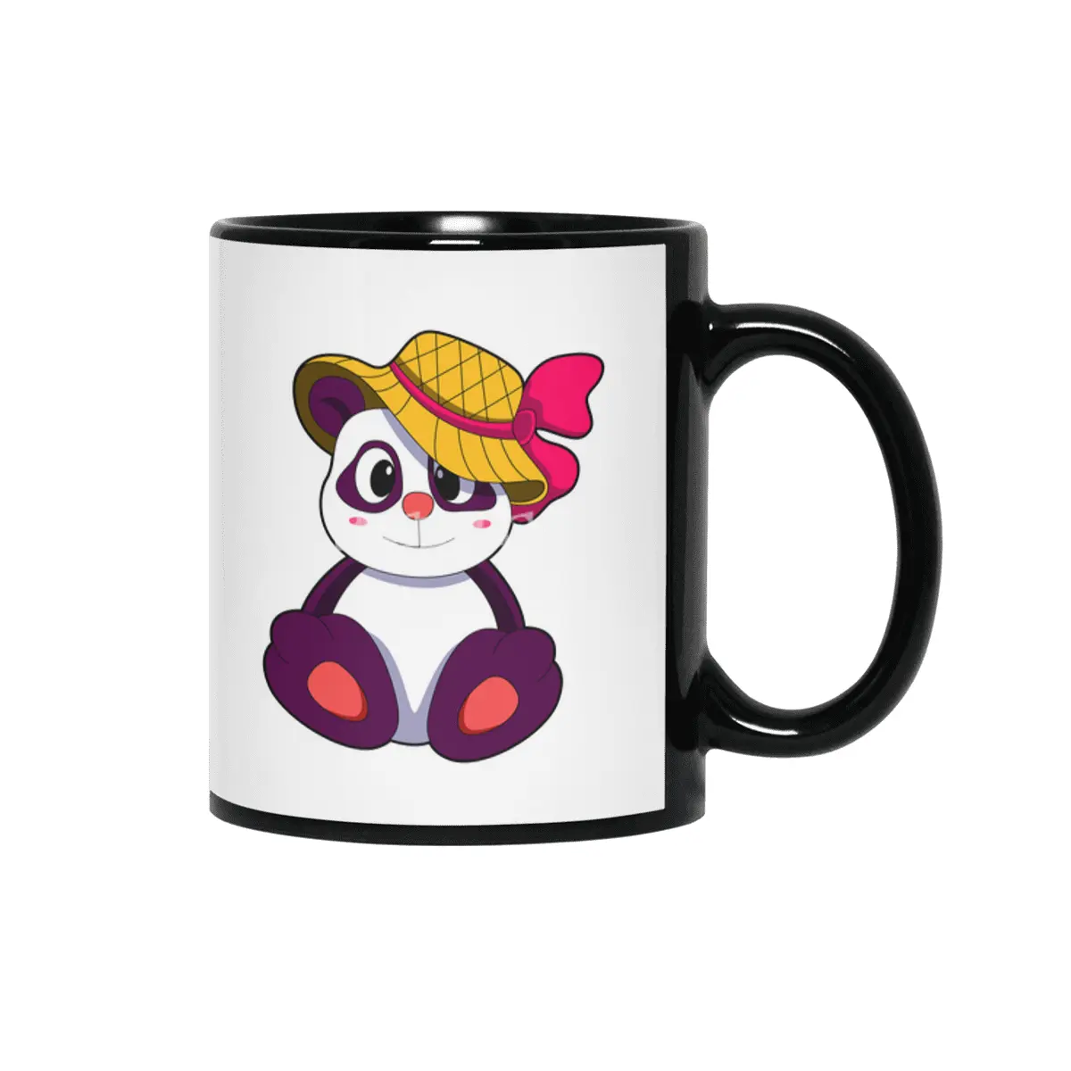 Panda with Hat Siyah Kupa